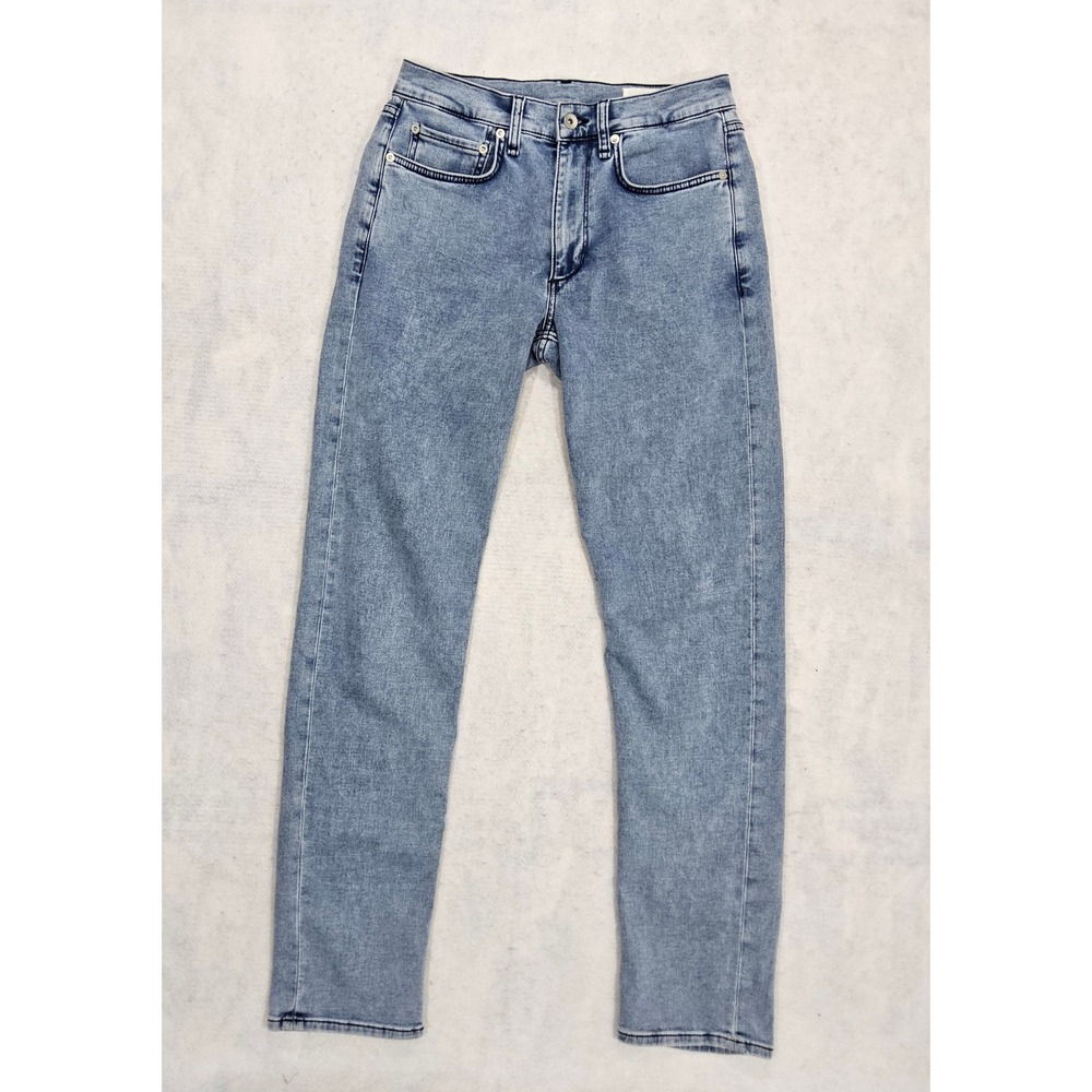 Rag & Bone Jeans Mens 30 X 31 Fit 2 Slim Blake Light Blue Stretch Stone Washed